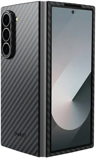 NEKIT Fiber Samsung Galaxy Z Fold 6 Hoesje MagSafe Kevlar Back Cover Dun Zwart afbeelding 2