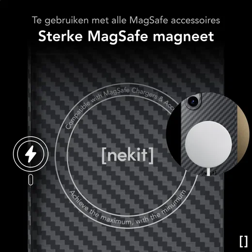 NEKIT Fiber Samsung Galaxy Z Fold 6 Hoesje MagSafe Kevlar Back Cover Dun Zwart afbeelding 6