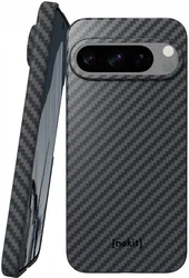 NEKIT Fiber Google Pixel 9 / 9 Pro Hoesje MagSafe Kevlar Back Cover Dun Zwart afbeelding