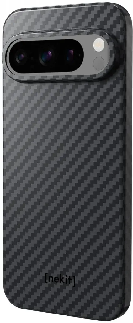 NEKIT Fiber Google Pixel 9 / 9 Pro Hoesje MagSafe Kevlar Back Cover Dun Zwart afbeelding 14