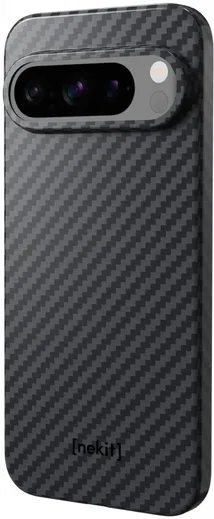 NEKIT Fiber Google Pixel 9 / 9 Pro Hoesje MagSafe Kevlar Back Cover Dun Zwart afbeelding 14