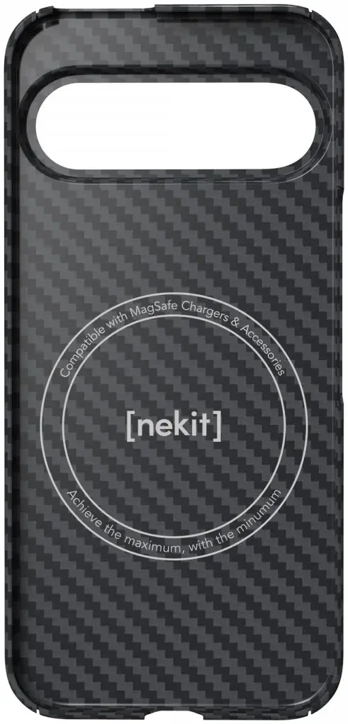 NEKIT Fiber Google Pixel 9 / 9 Pro Hoesje MagSafe Kevlar Back Cover Dun Zwart afbeelding 16