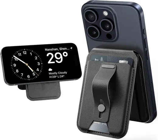ESR Grip Wallet Stand MagSafe Kaarthouder met Standaard Zwart afbeelding 1