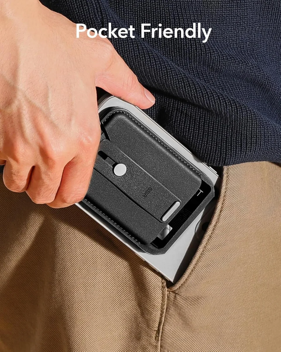 ESR Grip Wallet Stand MagSafe Kaarthouder met Standaard Zwart afbeelding 5