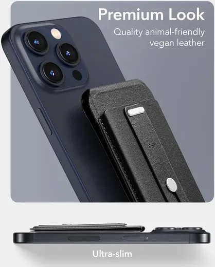 ESR Grip Wallet Stand MagSafe Kaarthouder met Standaard Zwart afbeelding 6