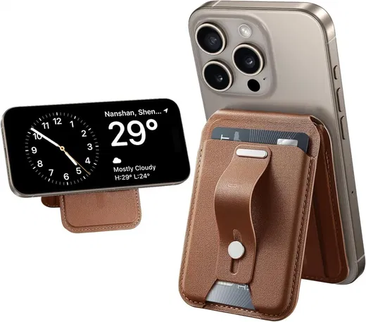 ESR Grip Wallet Stand MagSafe Kaarthouder met Standaard Bruin afbeelding 1