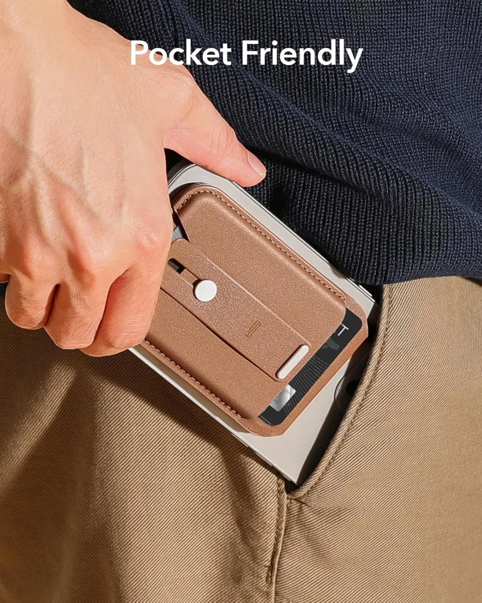 ESR Grip Wallet Stand MagSafe Kaarthouder met Standaard Bruin afbeelding 5