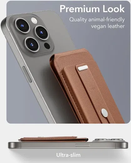 ESR Grip Wallet Stand MagSafe Kaarthouder met Standaard Bruin afbeelding 6
