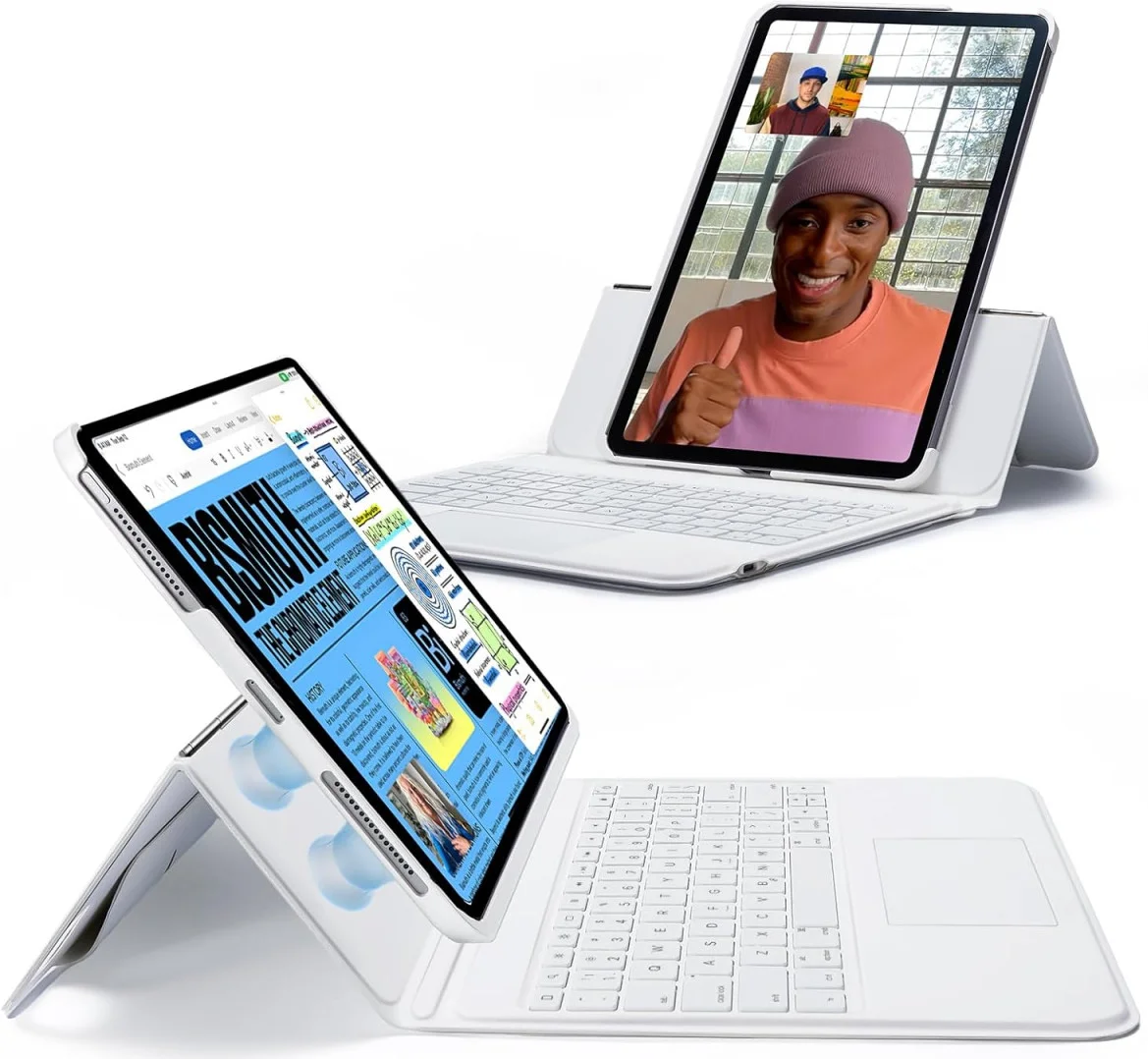 ESR Ascend Keyboard iPad Pro 12.9 (2022/2021/2020/2018) Toetsenbord Hoes Wit afbeelding 1