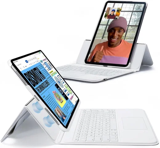 ESR Ascend Keyboard iPad Pro 12.9 (2022/2021/2020/2018) Toetsenbord Hoes Wit afbeelding 1