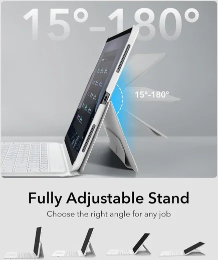 ESR Ascend Keyboard iPad Pro 12.9 (2022/2021/2020/2018) Toetsenbord Hoes Wit afbeelding 4