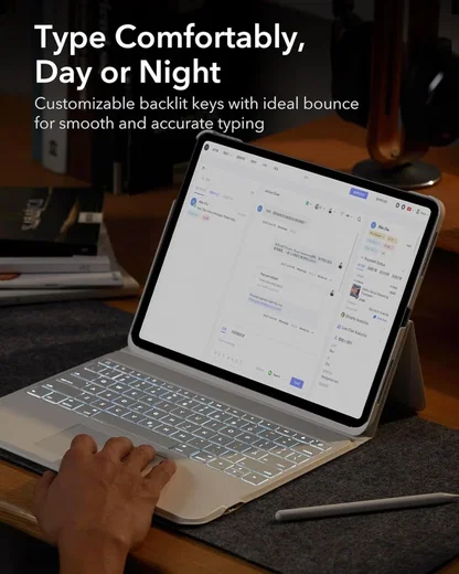 ESR Ascend Keyboard iPad Pro 12.9 (2022/2021/2020/2018) Toetsenbord Hoes Wit afbeelding 5