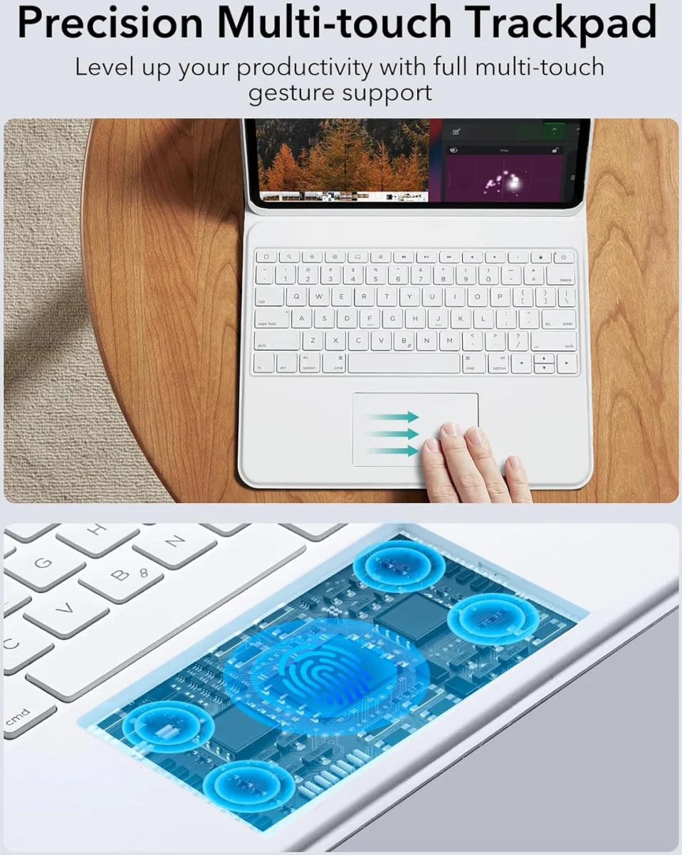 ESR Ascend Keyboard iPad Pro 12.9 (2022/2021/2020/2018) Toetsenbord Hoes Wit afbeelding 7