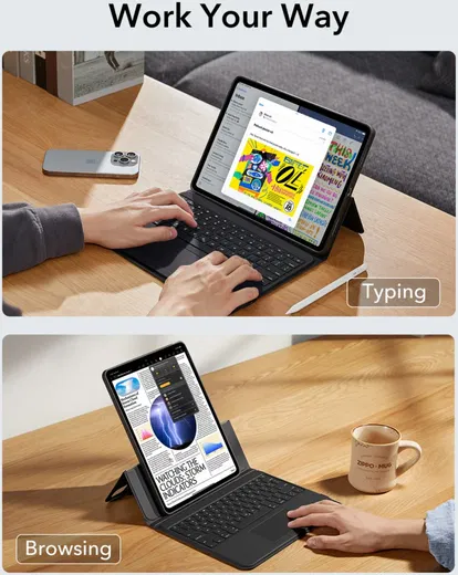 ESR Ascend Keyboard Case iPad Pro 13 (2024/2025) Magnetisch US Toetsenbord Hoes afbeelding 5