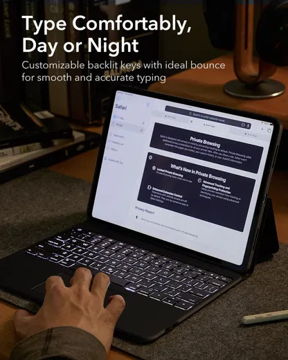 ESR Ascend Keyboard Case iPad Pro 13 (2024/2025) Magnetisch US Toetsenbord Hoes afbeelding 4