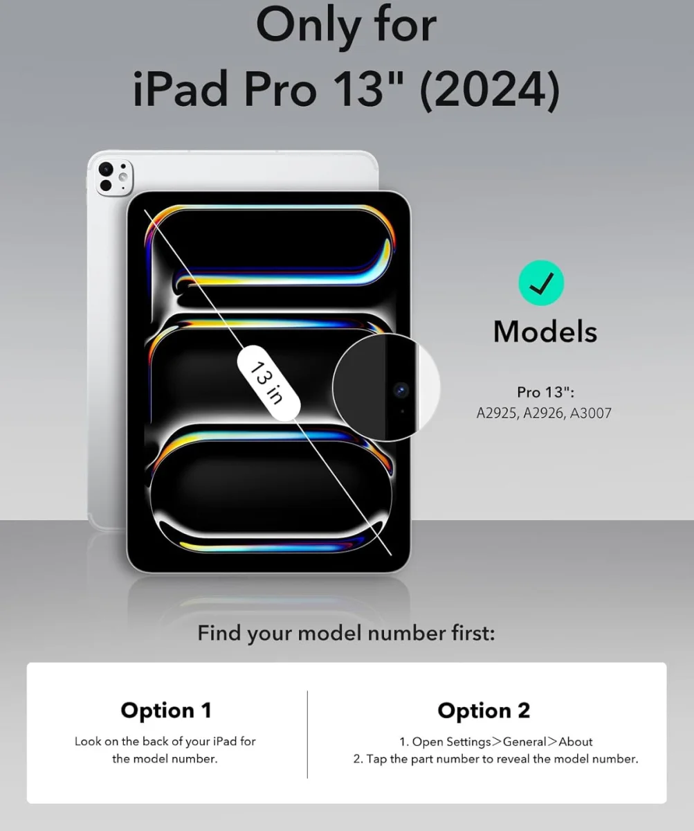 ESR Ascend Keyboard iPad Pro 13 (2024/2025) Magnetische Toetsenbord Hoes Wit afbeelding 2