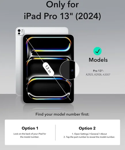 ESR Ascend Keyboard iPad Pro 13 (2024/2025) Magnetische Toetsenbord Hoes Wit afbeelding 2