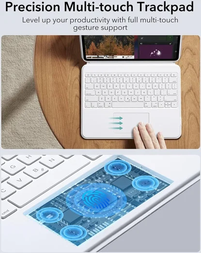 ESR Ascend Keyboard iPad Pro 13 (2024/2025) Magnetische Toetsenbord Hoes Wit afbeelding 5