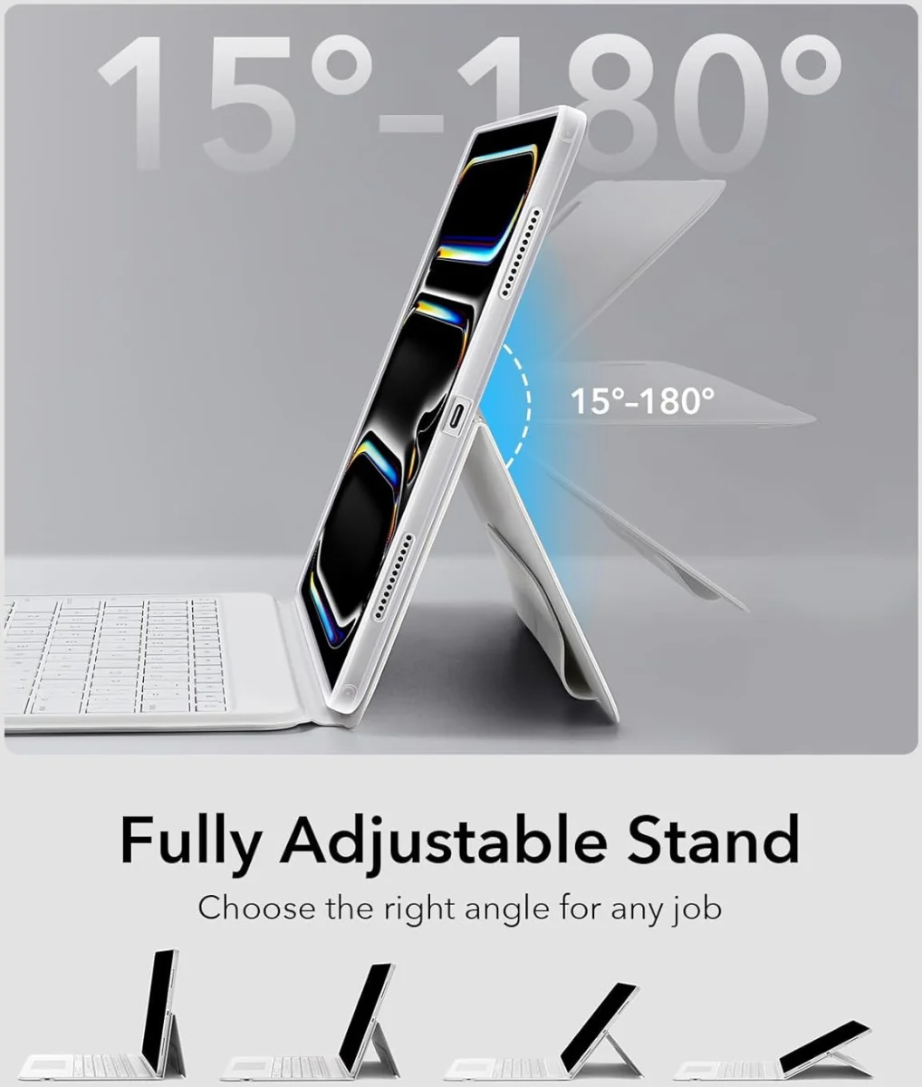 ESR Ascend Keyboard iPad Pro 13 (2024/2025) Magnetische Toetsenbord Hoes Wit afbeelding 8