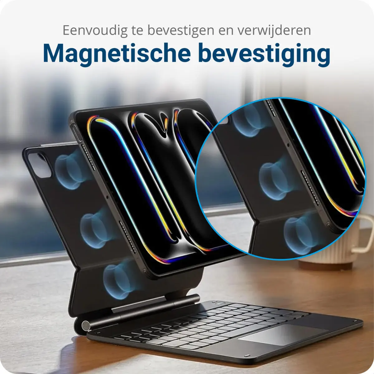 ESR Rebound Magnetic 360 iPad Pro 11 (2024/2025) Toetsenbord Hoes Zwart afbeelding 4