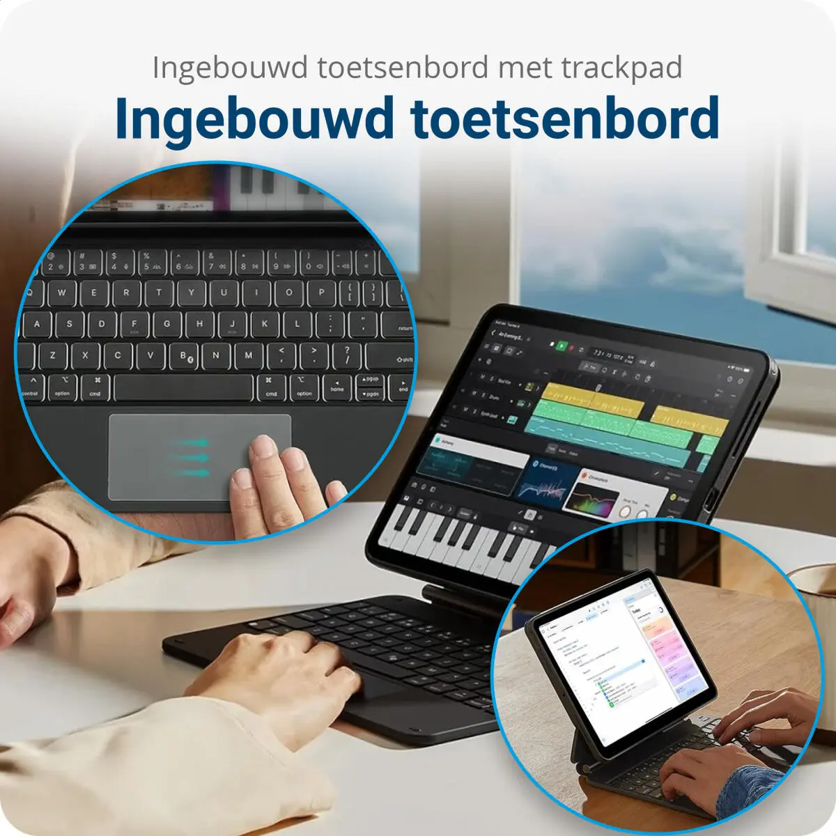 ESR Rebound Magnetic 360 iPad Pro 11 (2024/2025) Toetsenbord Hoes Zwart afbeelding 2