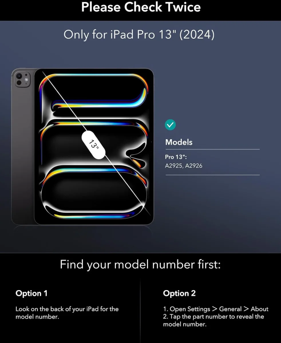 ESR Rebound Magnetic 360 iPad Pro 13 (2024/2025) Toetsenbord Hoes Zwart afbeelding 2