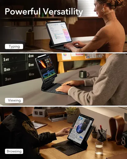 ESR Rebound Magnetic 360 iPad Pro 13 (2024/2025) Toetsenbord Hoes Zwart afbeelding 3