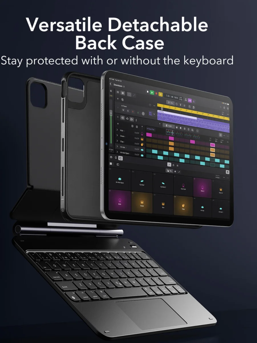 ESR Rebound Magnetic 360 iPad Pro 13 (2024/2025) Toetsenbord Hoes Wit afbeelding 3