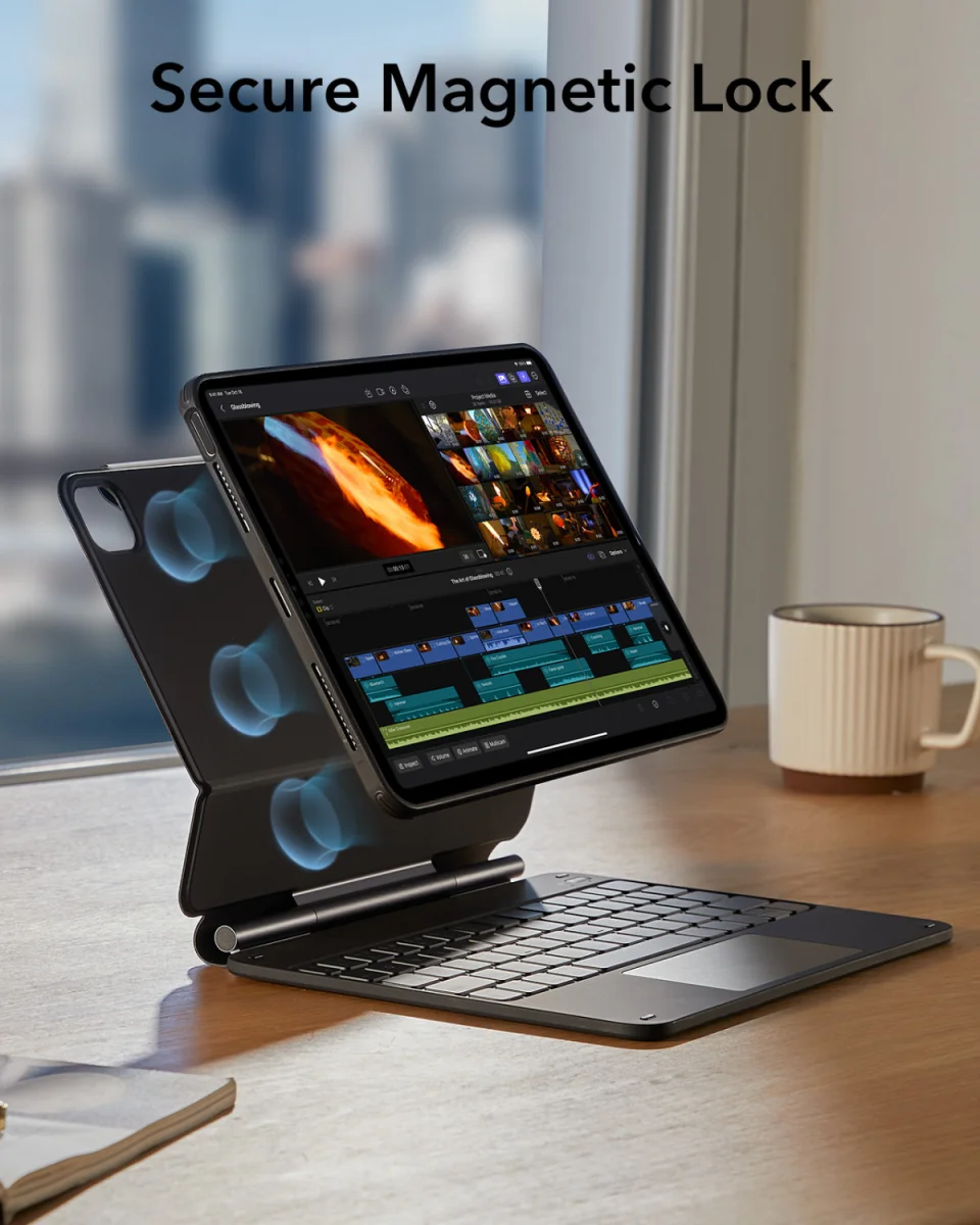 ESR Rebound Magnetic 360 iPad Pro 13 (2024/2025) Toetsenbord Hoes Wit afbeelding 6