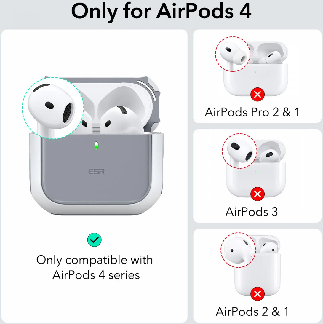 ESR Halolock Orbit Hybrid AirPods 4 (2024) Hoesje MagSafe Zwart afbeelding 2