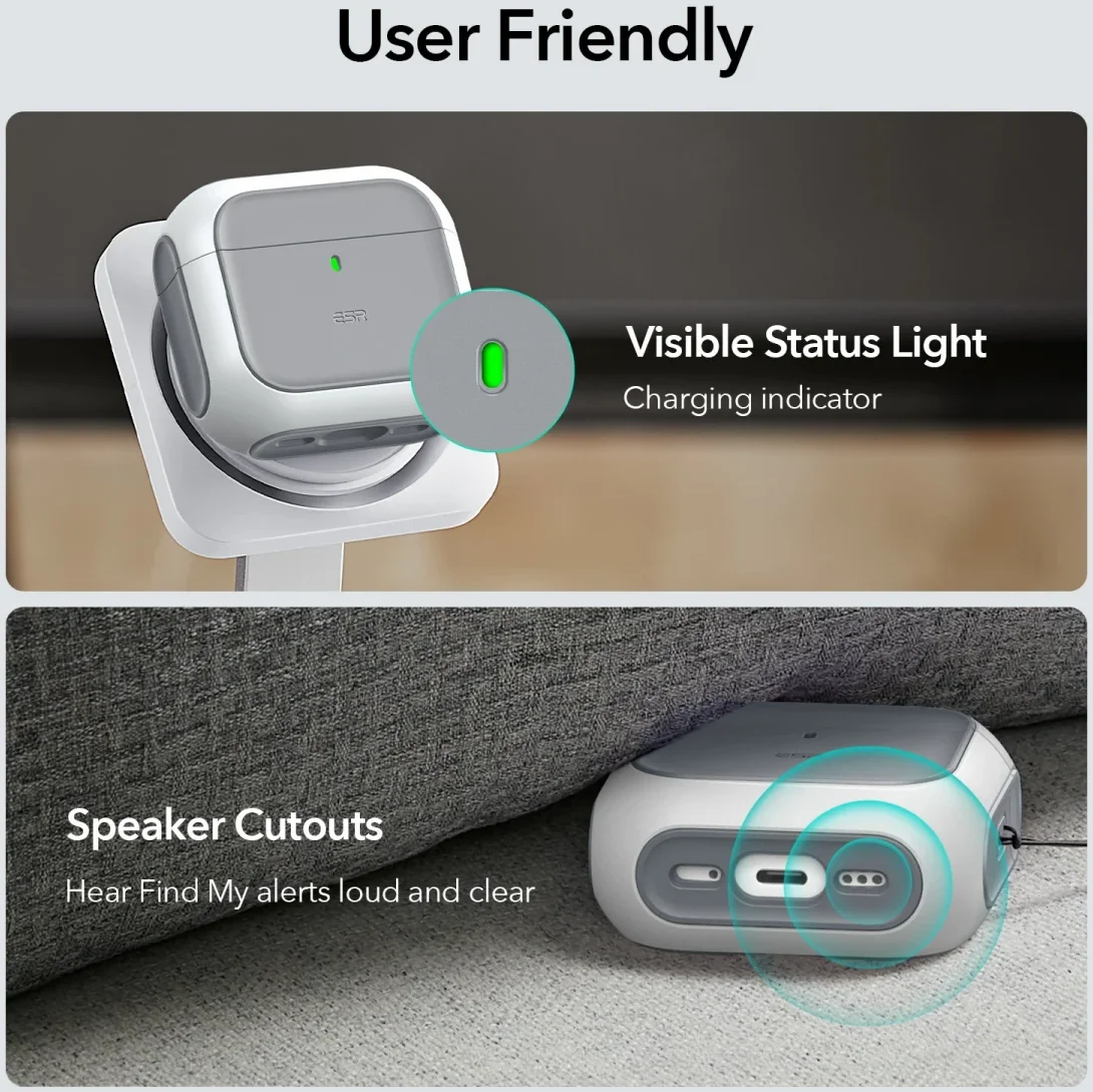 ESR Halolock Orbit Hybrid AirPods 4 (2024) Hoesje MagSafe Zwart afbeelding 8