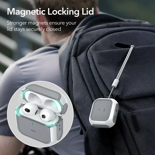 ESR Halolock Orbit Hybrid AirPods 4 (2024) Hoesje MagSafe Wit afbeelding 3