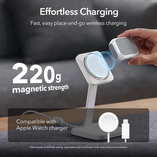 ESR Halolock Orbit Hybrid AirPods 4 (2024) Hoes Magsafe Titanium afbeelding 4