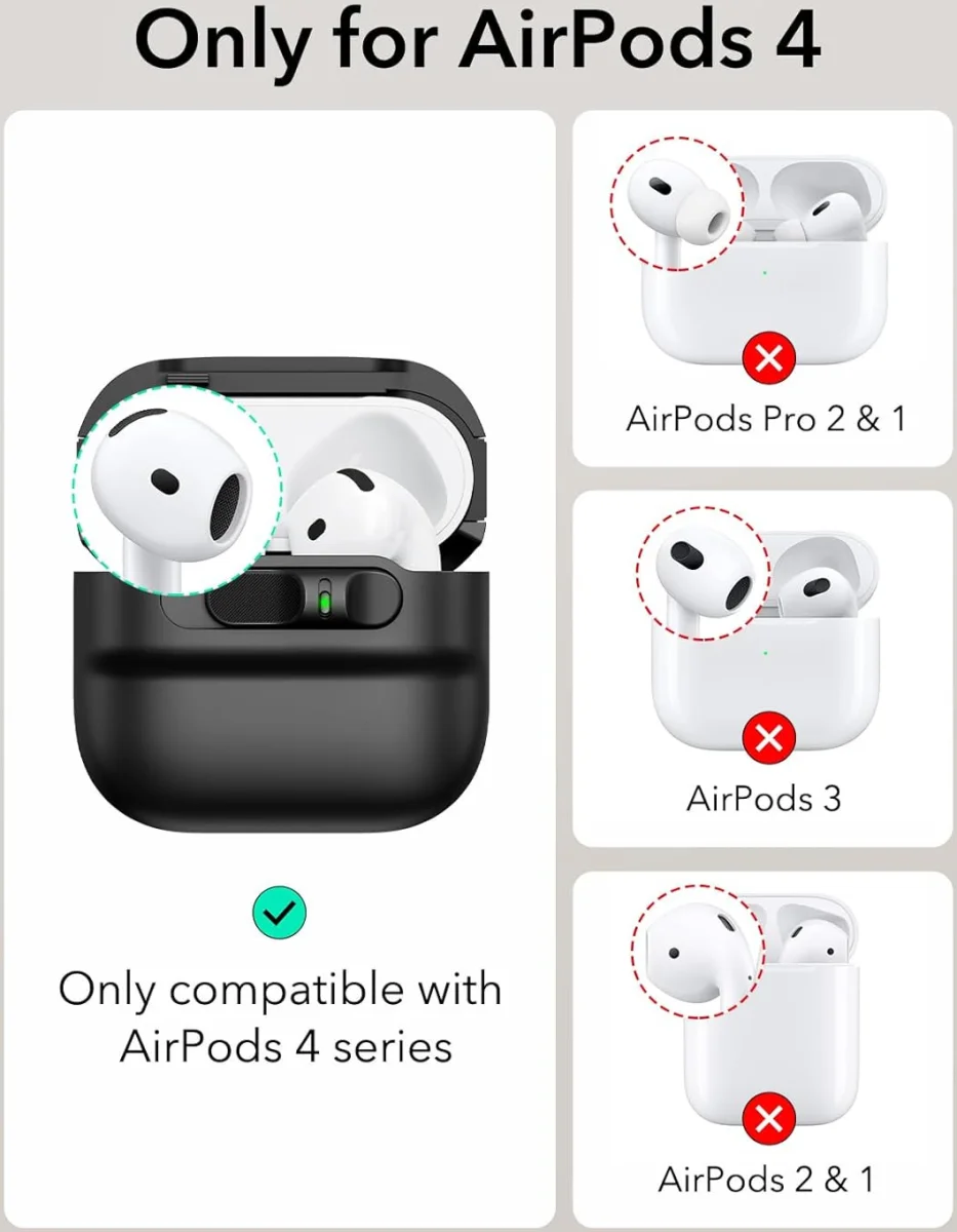ESR HaloLock Pulse Magnetic Lock AirPods 4 (2024) Hoesje MagSafe Zwart afbeelding 2