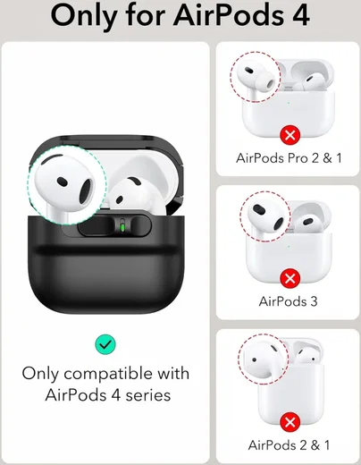 ESR HaloLock Pulse Magnetic Lock AirPods 4 (2024) Hoesje MagSafe Zwart afbeelding 2