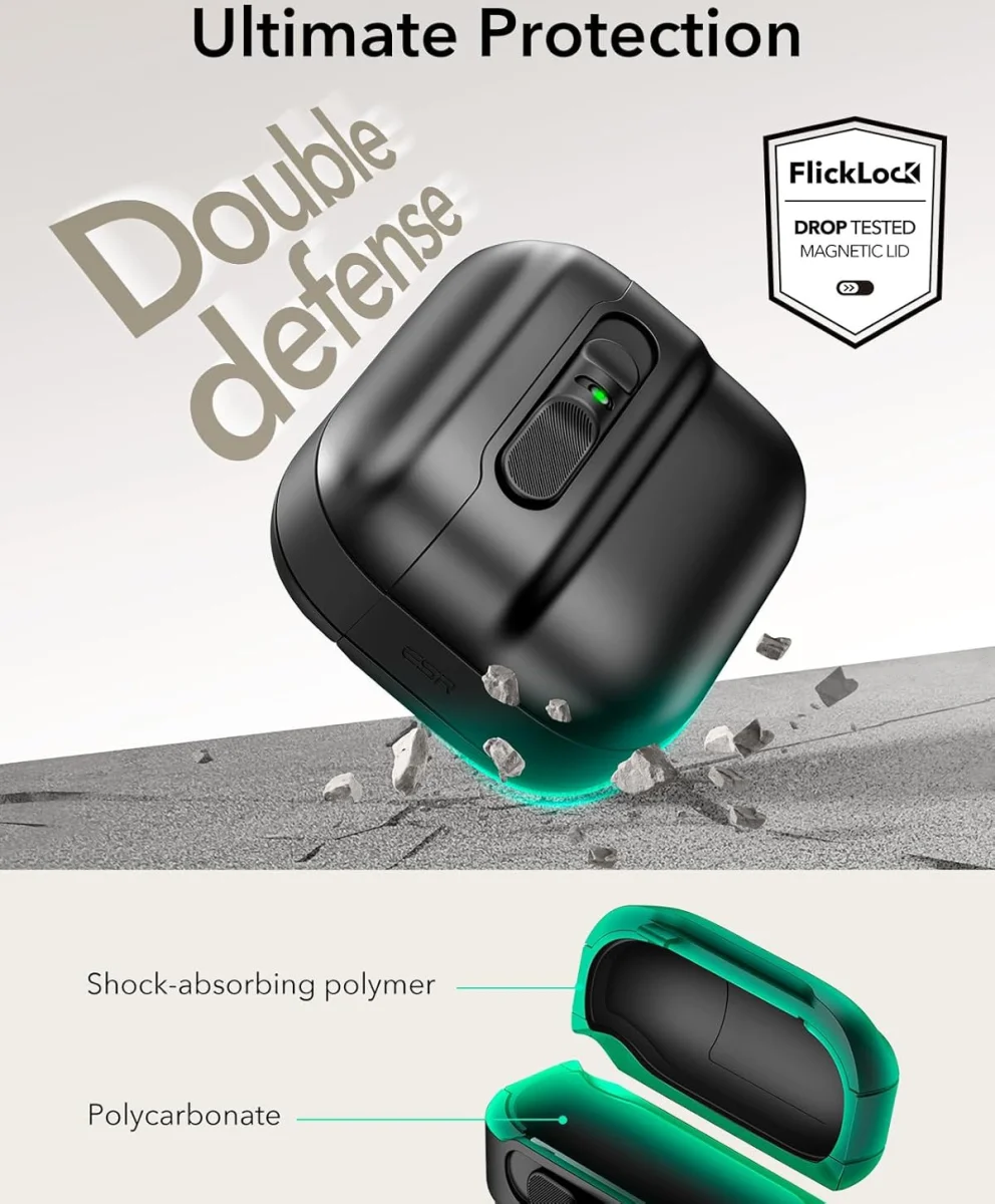 ESR HaloLock Pulse Magnetic Lock AirPods 4 (2024) Hoesje MagSafe Zwart afbeelding 3