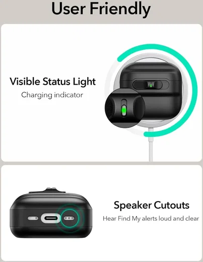 ESR HaloLock Pulse Magnetic Lock AirPods 4 (2024) Hoesje MagSafe Zwart afbeelding 6