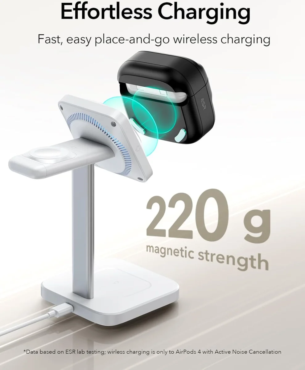 ESR HaloLock Pulse Magnetic Lock AirPods 4 (2024) Hoesje MagSafe Zwart afbeelding 7