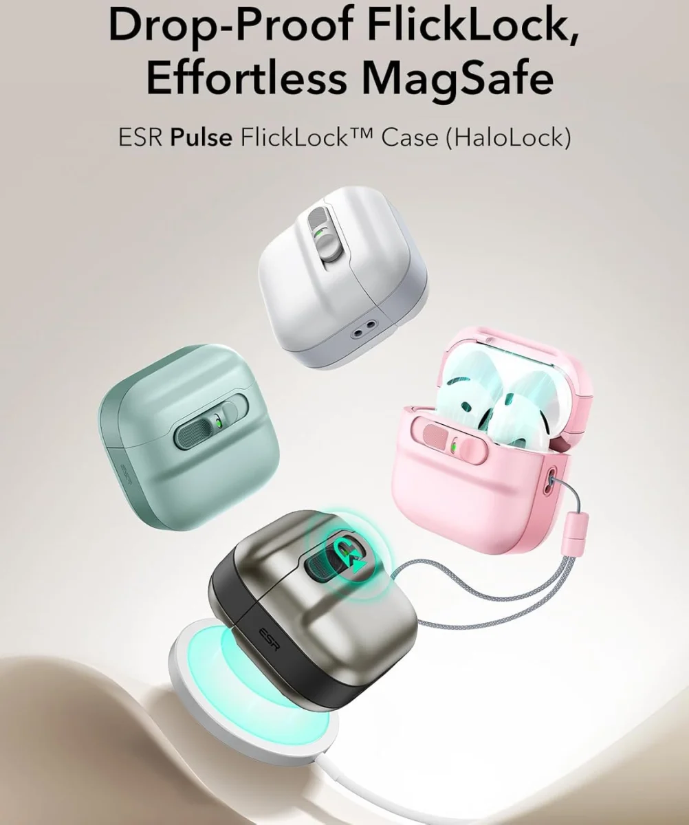 ESR HaloLock Pulse Magnetic Lock AirPods 4 (2024) Hoesje MagSafe Zwart afbeelding 9