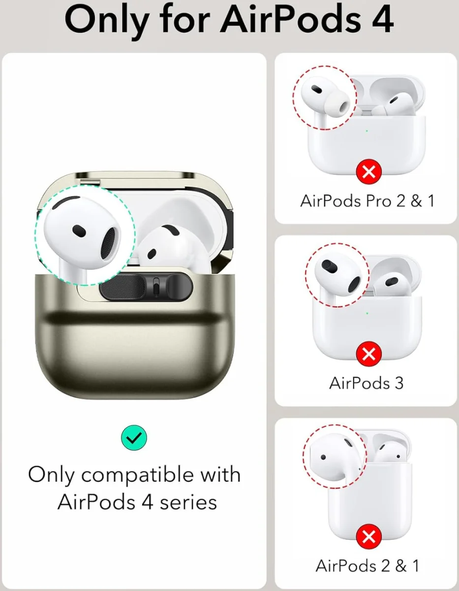 ESR HaloLock Pulse Magnetic Lock AirPods 4 (2024) Hoesje MagSafe Titanium afbeelding 2