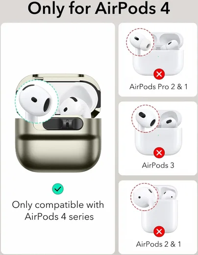 ESR HaloLock Pulse Magnetic Lock AirPods 4 (2024) Hoesje MagSafe Titanium afbeelding 2