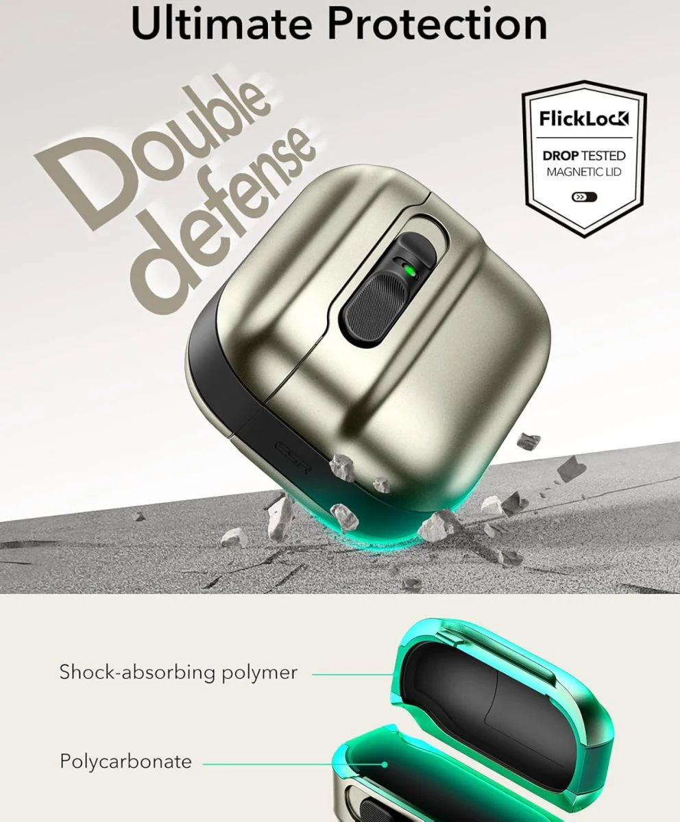 ESR HaloLock Pulse Magnetic Lock AirPods 4 (2024) Hoesje MagSafe Titanium afbeelding 3