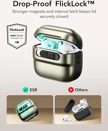 ESR HaloLock Pulse Magnetic Lock AirPods 4 (2024) Hoesje MagSafe Titanium afbeelding 4