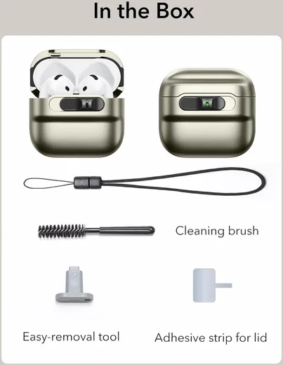 ESR HaloLock Pulse Magnetic Lock AirPods 4 (2024) Hoesje MagSafe Titanium afbeelding 9