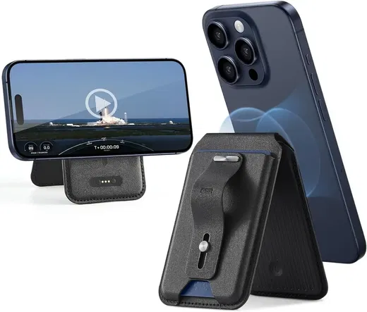 ESR HaloLock Magnetische MagSafe Kaarthouder met Find My Zwart afbeelding 1