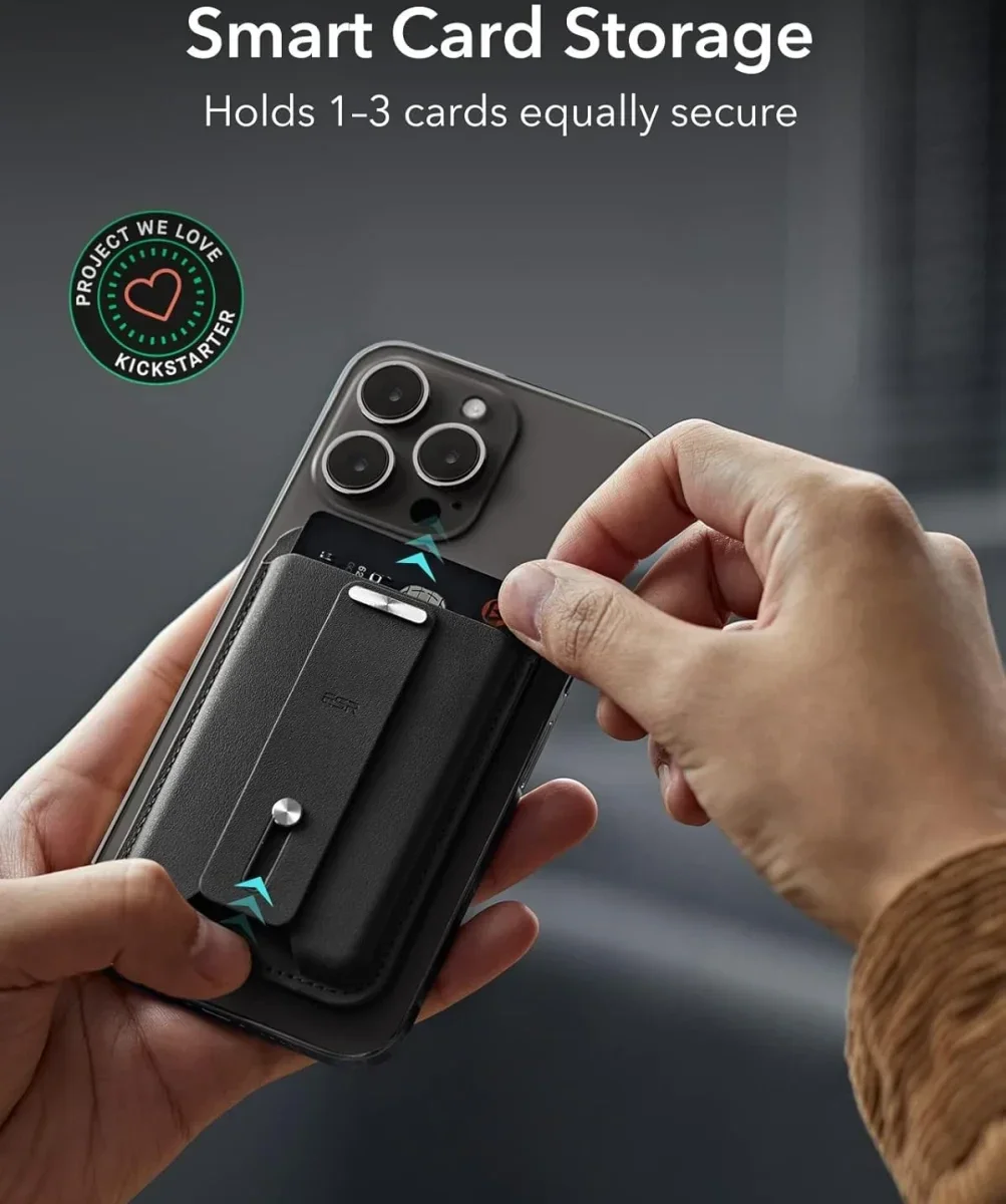 ESR HaloLock Magnetische MagSafe Kaarthouder met Find My Zwart afbeelding 3