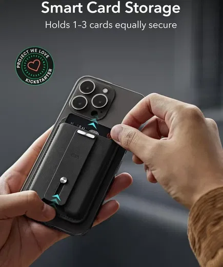 ESR HaloLock Magnetische MagSafe Kaarthouder met Find My Zwart afbeelding 3