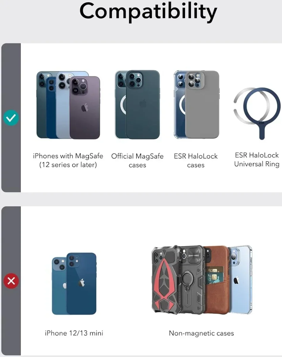 ESR HaloLock Magnetische MagSafe Kaarthouder met Find My Zwart afbeelding 6