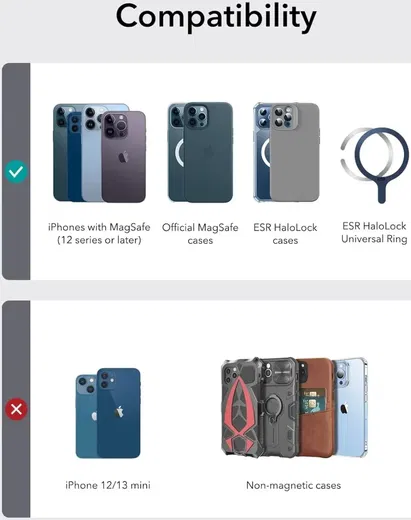 ESR HaloLock Magnetische MagSafe Kaarthouder met Find My Zwart afbeelding 6