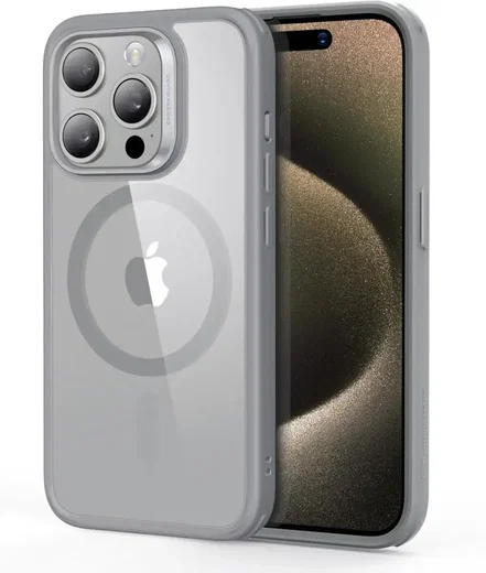 ESR Classic Hybrid iPhone 15 Pro Max Hoesje MagSafe Transparant Grijs afbeelding 1